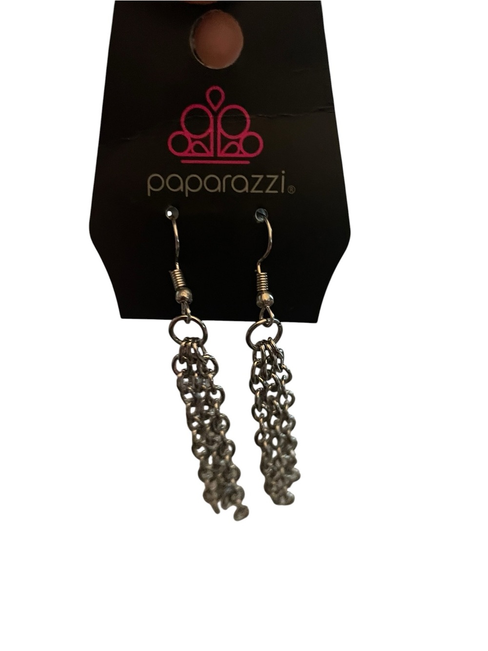 Paparazzi Silver Tone  Chain Tassel Drop Earrings NWT